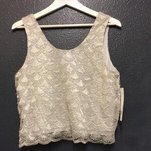 Aqua beads Embroidered Sleeveless Top size X